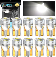 Alopee W5W 501 White LED Bulbs 12V 1COB Chips 194 T10 Replacement Bulbs For Map Dome Courtesy License Plate Dashboard Side Marker Light (10Pack)