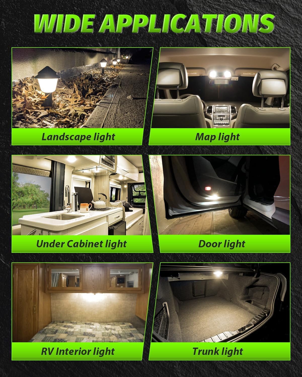 2x RZG White 501 T10 W5W 168 194 2825 Lamp LED Sidelight Side Indicator