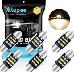 31mm DE3175 LED Festoon Bulbs, DE3022 DE3023 LED Bulbs,9-28V 2016 9SMD Warm White No Polarity Canbus Error Free Festoon Bulbs for Car Interior Dome Map Courtesy Trunk Light (6pack)