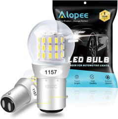 Paquete de 2 bombillas LED de 12-15 V blanco extremadamente brillante 1157 2057 2357 7528 BAY15D 39SMD de repuesto para lámpara halógena Luces de marcha atrás o luces de freno traseras Marcador lateral Luz interior para caravana RV