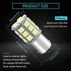 Confezione da 12 1156 BA15S 7506 1141 1003 1073 Luce LED bianca 12V-DC, 5050 27 SMD Ricambio per auto per interni RV Camper Illuminazione Luci indicatori di direzione Lampadine posteriori