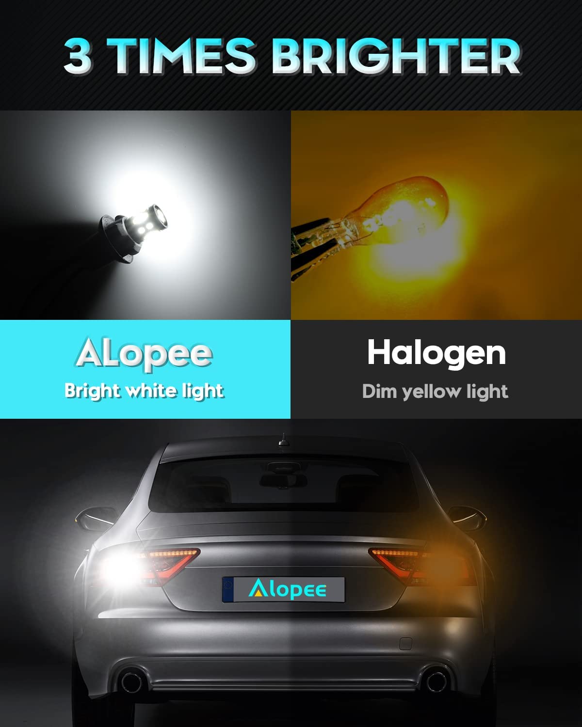 Alopee 194 LED Bulb, 6500K Bright White T10 LED Bulb, Non Polarity Error Free 168 LED Bulb for 2825 W5W 158 501 Led Automotive License Plate Light Interior Lights Dash Lights 16SMD 12V DC Pack of 10