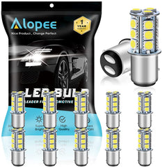 Paquete de 12 12 V Blanco 1157 2057 2357 7528 BAY15D 5050 18SMD Bombillas LED de repuesto para luces de marcha atrás o luces de freno traseras Luz interior para caravana RV