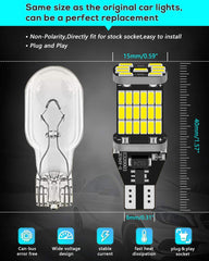 Paquete de 4 bombillas de luz de respaldo LED blancas 912921 mejoradas de alta potencia 4014 45-SMD sin polaridad CANbus sin errores T15 906 W16W para luces de marcha atrás de respaldo Montaje alto / tercera luz de freno 12V-18V DC