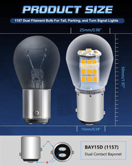 2パック10-24VDC非常に明るい黄色/琥珀色11572057 2357 7528 BAY15D P21 / 5W 33SMDLED電球ハロゲンランプの交換ブリンカーターンシグナルライトパーキングライト