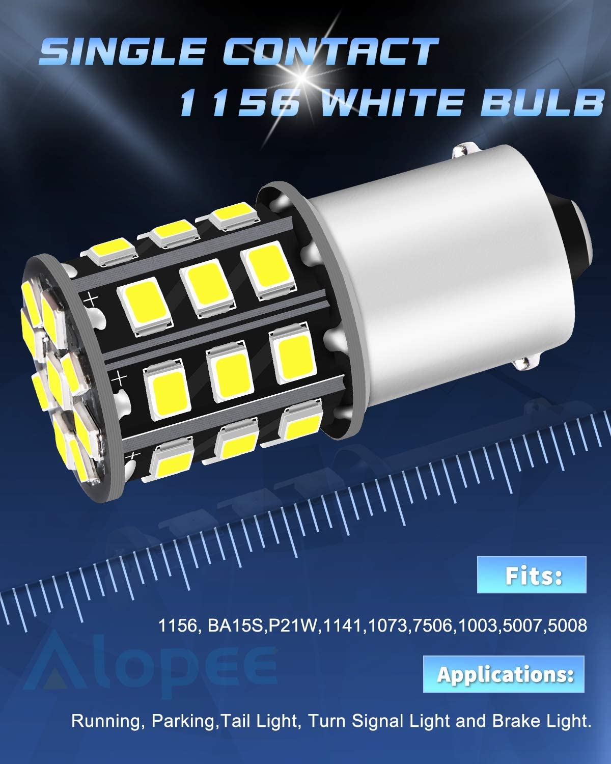 Paquete de 2 1156 BA15S 1141 1073 7506 1003 Bombillas de luz de marcha atrás de coche - 12V-24V Blanco extremadamente brillante 950 lúmenes 2835 33 Bombilla de luz LED SMD - Reemplazo para luz de marcha atrás interior RV Camper