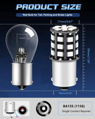 2パック1156BA15S 1141 1073 75061003カーブレーキ電球-12V-24V非常に明るい赤283533 SMDLED電球-テール電球の交換駐車電球